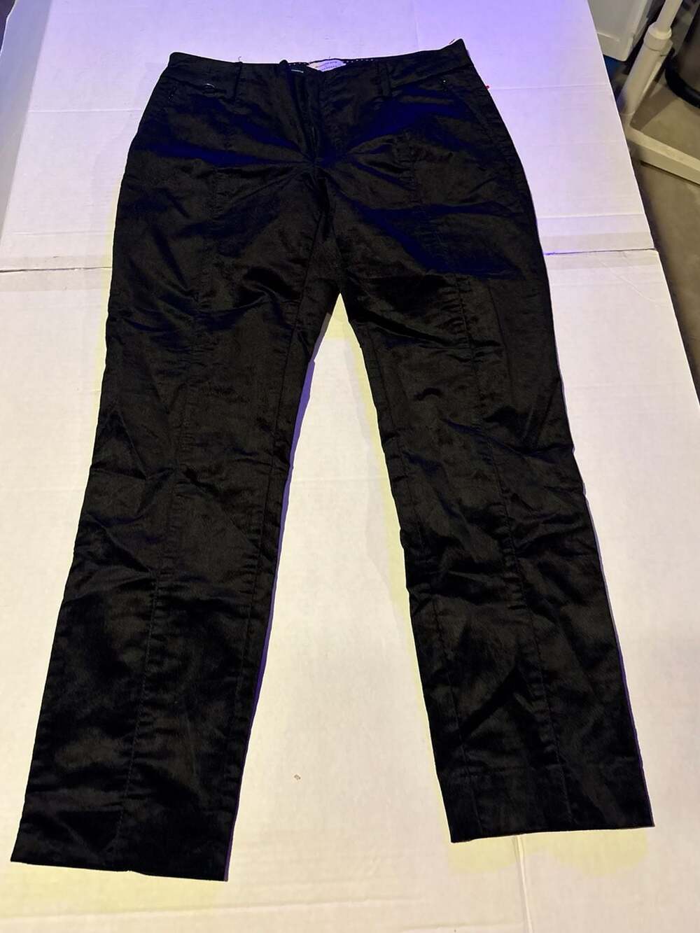 Anthropologie The Essential Slim Black Velour Pants Size 4